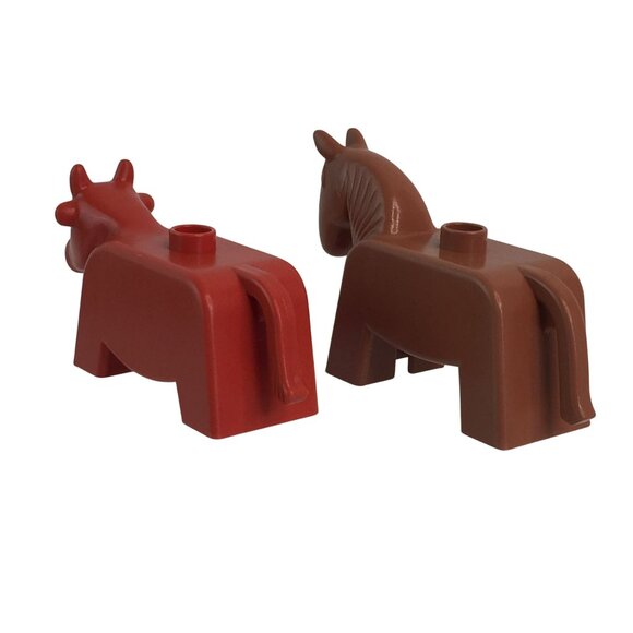 Vtg Lego Duplo Farm Animals Lot Horse Cow Sheep Chickens Scottish Terrier Dog - Picture 4 of 15